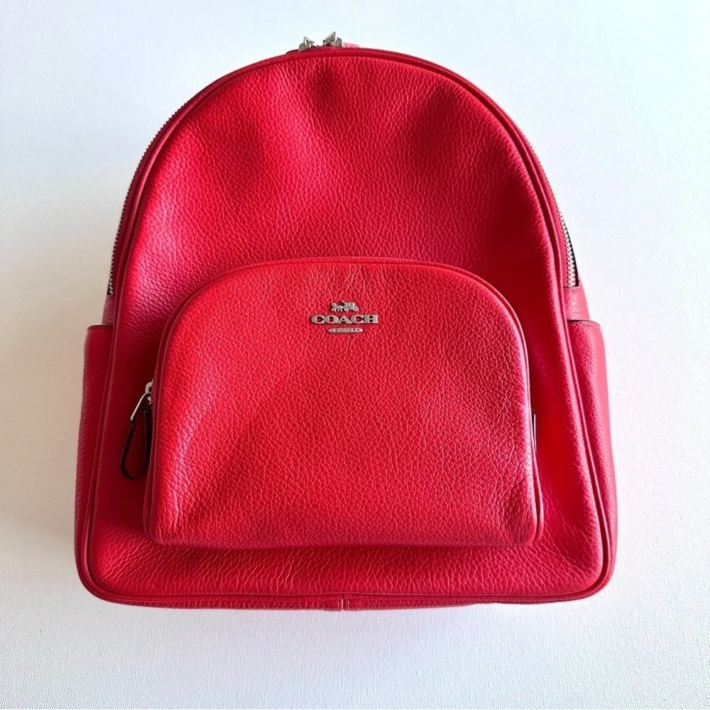 COACH Miami Red Court Pebbled Leather Backpack